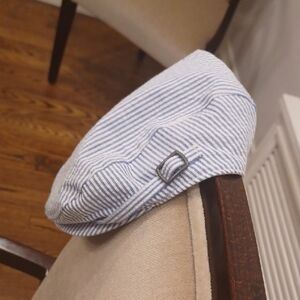 Janie And Jack Baby Cap, Blue and White Striped Hat